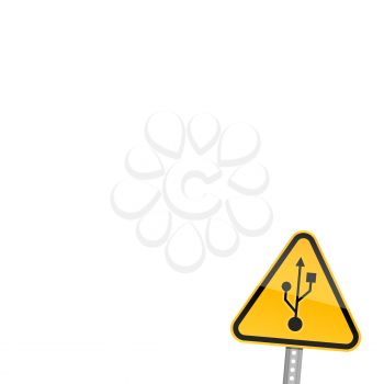 Royalty Free Clipart Image of a USB Sign