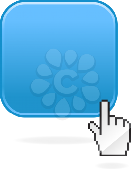 Royalty Free Clipart Image of a Cursor and Computer Icon