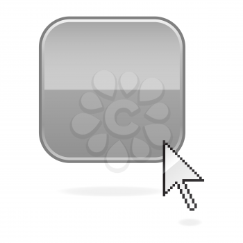 Royalty Free Clipart Image of a Cursor and Square Icon