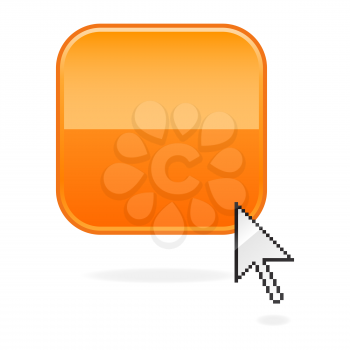 Royalty Free Clipart Image of a Cursor Over an Icon