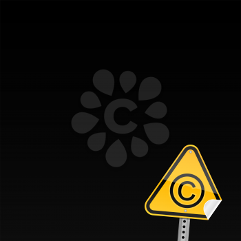 Royalty Free Clipart Image of a Copyright Sign