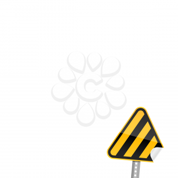Royalty Free Clipart Image of a Yellow Road Warning Sign