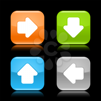 Royalty Free Clipart Image of Four Arrow Icons