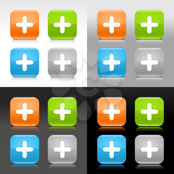 Royalty Free Clipart Image of a Set of Plus Icons