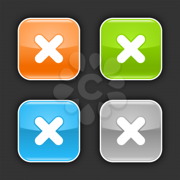 Royalty Free Clipart Image of a Set of Delete Icons