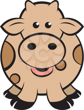 Royalty Free Clipart Image of a Brown Cow