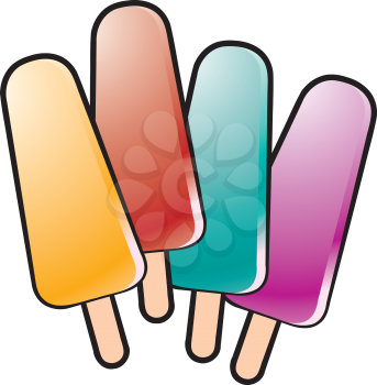 Royalty Free Clipart Image of a Popsicles