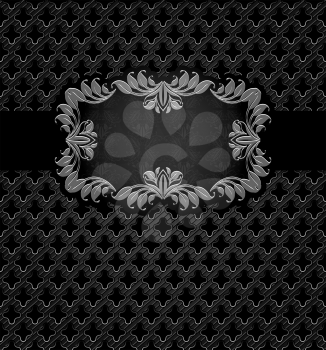 Abstract metal dark frame background, design element