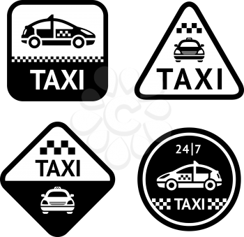 Taxi set black stickers,  vector illustration for your design