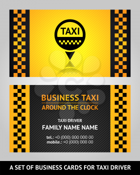 Business cards taxi, vector illustration template 10eps