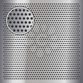 Chrome metal sheet surface with holes, 10eps