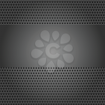 Dark gray background perforated sheet, vector