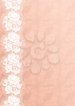 Flower background with lace, the pink