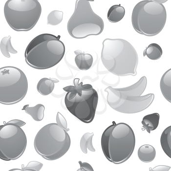Fruit to background, seamless, gray