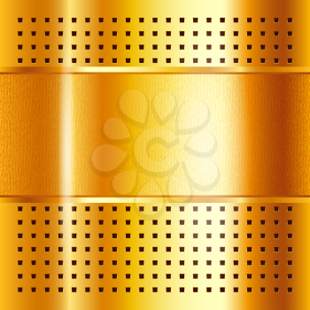 Gold template, metallic background, vector illustration 10eps