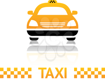 Taxi cab symbol on white background
