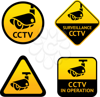Video surveillance, set signs. Vector illustration