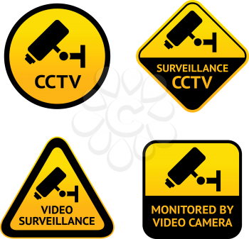 Video surveillance, set symbols security camera