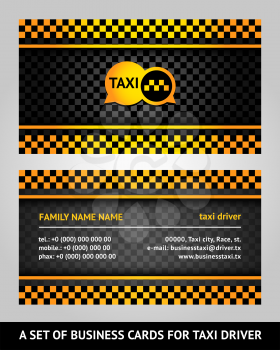 Visiting cards - taxi, vector illustration 10eps