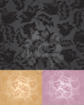 Set floral pattern background pattern, vector design
