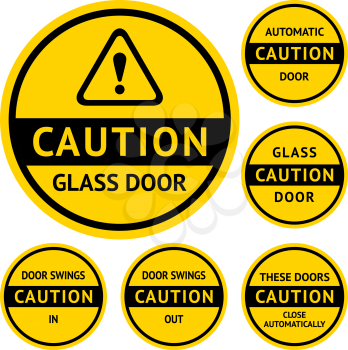 Stickers and Labels on the door. Vector illustration