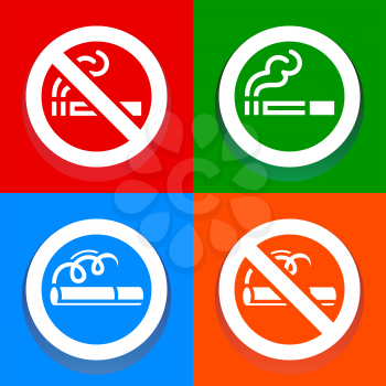 Stickers multicolored - No smoking area sign, vector illustration