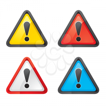 Set Hazard warning attention sign color on a white background