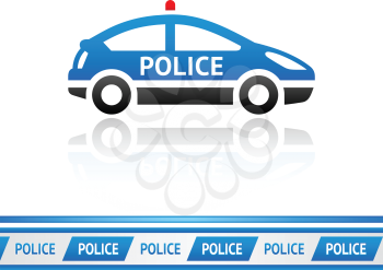 Police car, police tape