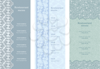 Restaurant menu and ornament-flowers background