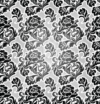 Lace background, ornamental flowers, vector