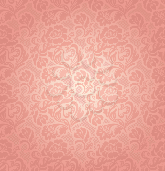 Lace background, ornamental pink flowers