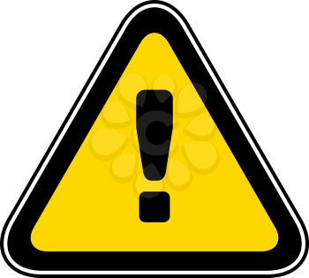 Triangular yellow Warning Hazard Symbol, vector illustration