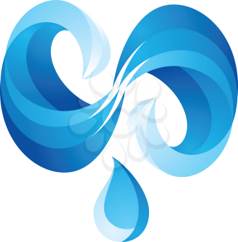 Wave icon on white background, vector illustration