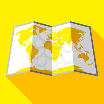 Bright colored map on a yellow background