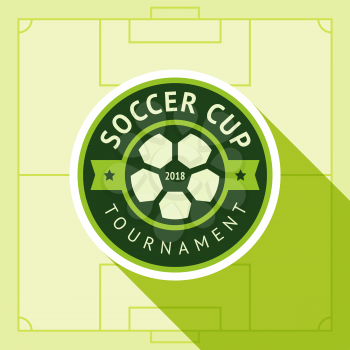 Football green badge, vector illustration 10 EPS, on a green background