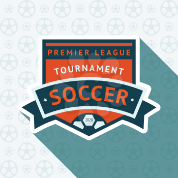 Soccer cup badge, vector illustration 10 EPS, on a blue background