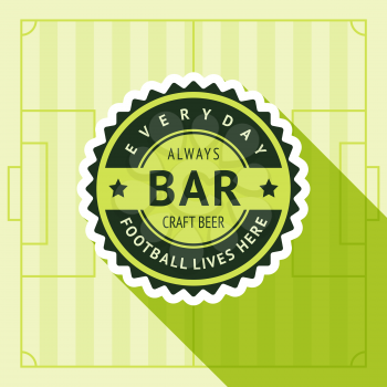 Sport pub badge, vector illustration 10 EPS, on a green background