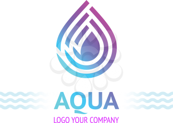Water drop symbol, logo template icon for your design, vector illustration
