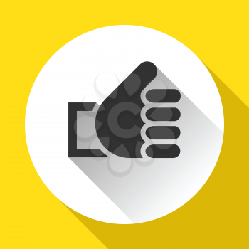 Thumbs up, white round buttons on color background