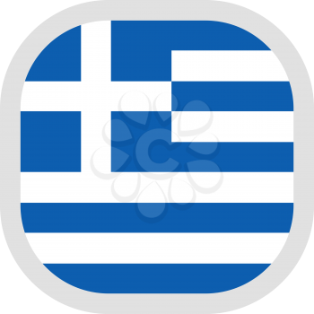 Flag of Greece. Rounded square icon on white background, vector illustration.