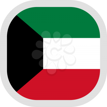 Flag of Kuwait. Rounded square icon on white background, vector illustration.
