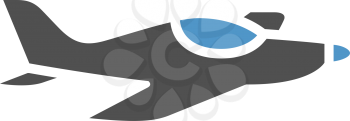 Aeroplane - gray blue icon isolated on white background