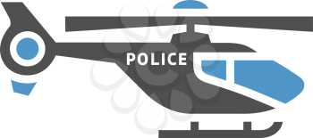Helicopter of police - gray blue icon isolated on white background