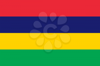 Flag of Mauritius. Rectangular shape icon on white background, vector illustration.