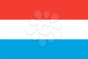 Flag of Luxembourg. Rectangular shape icon on white background, vector illustration.
