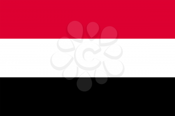 Flag of Yemen. Rectangular shape icon on white background, vector illustration.
