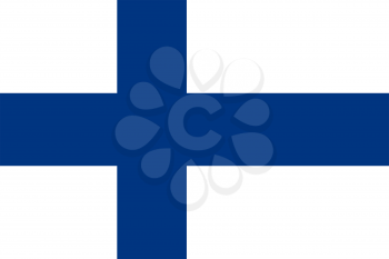 Flag of Finland. Rectangular shape icon on white background, vector illustration.