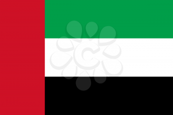 Flag of Arab Emirates. Rectangular shape icon on white background, vector illustration.