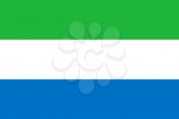 Flag of Sierra Leone. Rectangular shape icon on white background, vector illustration.