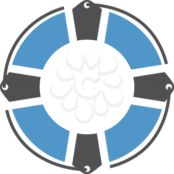 life buoy - gray blue icon isolated on white background